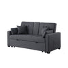 Oli Convertible Sleeper Loveseat | USB Ports | 4 Throw Pillows | Gray Linen