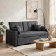 Oli Convertible Sleeper Loveseat | USB Ports | 4 Throw Pillows | Gray Linen