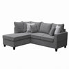 Kyna Sectional Sofa with Storage Ottoman | Throw Pillows | Gray Fabric