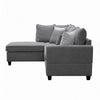 Kyna Sectional Sofa with Storage Ottoman | Throw Pillows | Gray Fabric