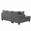Kyna Sectional Sofa with Storage Ottoman | Throw Pillows | Gray Fabric