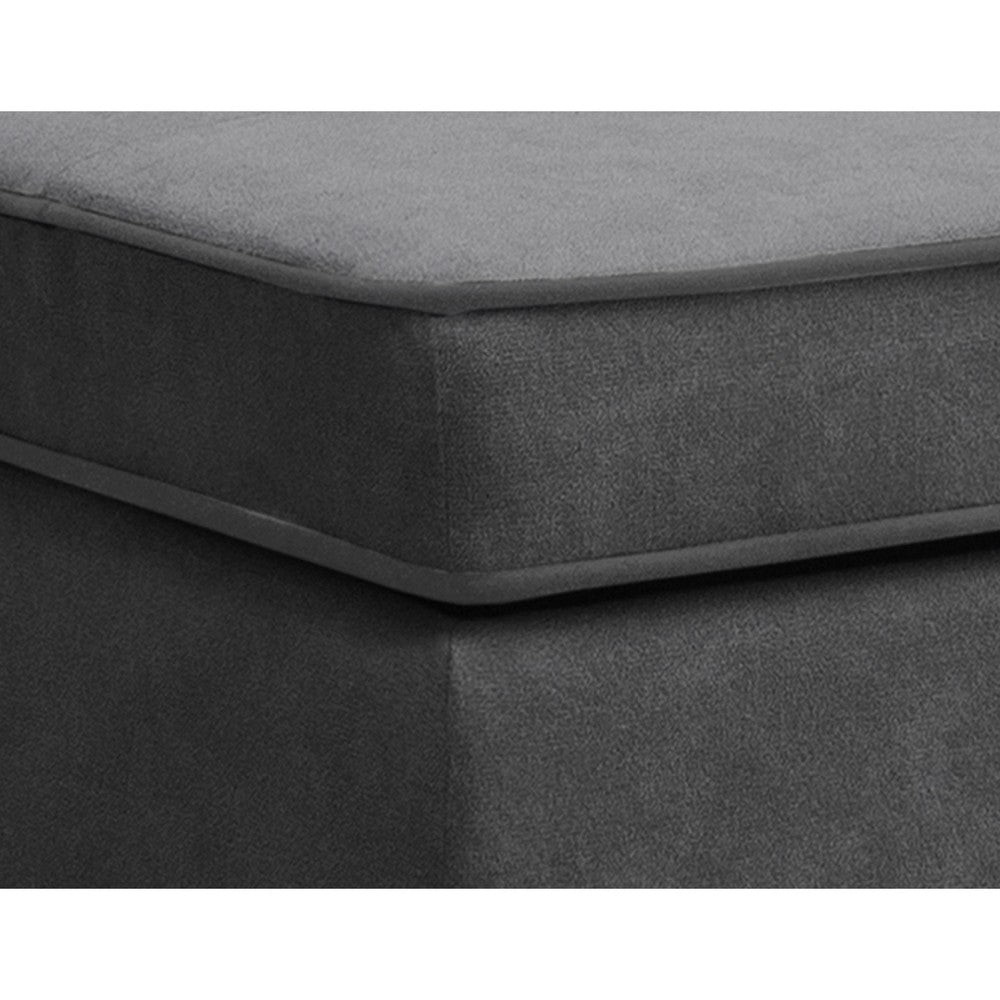 Kyna Sectional Sofa with Storage Ottoman | Throw Pillows | Gray Fabric