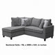 Kyna Sectional Sofa with Storage Ottoman | Throw Pillows | Gray Fabric