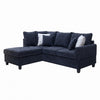 Kyna Sectional Sofa with Storage Ottoman | Throw Pillows | Black Fabric