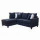 Kyna Sectional Sofa with Storage Ottoman | Throw Pillows | Black Fabric