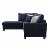 Kyna Sectional Sofa with Storage Ottoman | Throw Pillows | Black Fabric