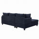 Kyna Sectional Sofa with Storage Ottoman | Throw Pillows | Black Fabric