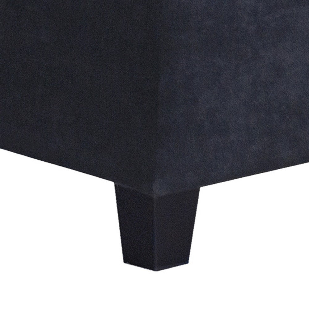 Kyna Sectional Sofa with Storage Ottoman | Throw Pillows | Black Fabric