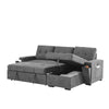 Oby Sleeper Sectional with Storage Chaise and USB Ports | Gray Fabric