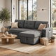 Oby Sleeper Sectional with Storage Chaise and USB Ports | Gray Fabric