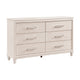 Monie Wide Dresser | 6 Drawers | Chrome Bar Handles | White Wood