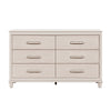 Monie Wide Dresser | 6 Drawers | Chrome Bar Handles | White Wood