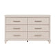 Monie Wide Dresser | 6 Drawers | Chrome Bar Handles | White Wood