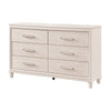 Monie Wide Dresser | 6 Drawers | Chrome Bar Handles | White Wood