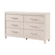 Monie Wide Dresser | 6 Drawers | Chrome Bar Handles | White Wood