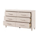 Monie Wide Dresser | 6 Drawers | Chrome Bar Handles | White Wood