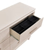 Monie Wide Dresser | 6 Drawers | Chrome Bar Handles | White Wood