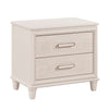 Monie Nightstand with 2 Drawers | USB-A and USB-C Ports | White Wood