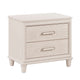 Monie Nightstand with 2 Drawers | USB-A and USB-C Ports | White Wood