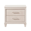Monie Nightstand with 2 Drawers | USB-A and USB-C Ports | White Wood