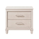 Monie Nightstand with 2 Drawers | USB-A and USB-C Ports | White Wood