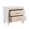 Monie Nightstand with 2 Drawers | USB-A and USB-C Ports | White Wood