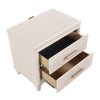Monie Nightstand with 2 Drawers | USB-A and USB-C Ports | White Wood