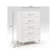 Cyna Tall Dresser Chest | 5 Drawer | Faux Marble | Chrome Leg | White Wood