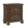 Bucky Nightstand with 2 Dovetail Drawers | Molding Details | Brown Wood