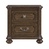 Bucky Nightstand with 2 Dovetail Drawers | Molding Details | Brown Wood