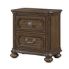 Bucky Nightstand with 2 Dovetail Drawers | Molding Details | Brown Wood