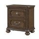 Bucky Nightstand with 2 Dovetail Drawers | Molding Details | Brown Wood