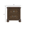 Bucky Nightstand with 2 Dovetail Drawers | Molding Details | Brown Wood