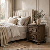 Bucky Nightstand with 2 Dovetail Drawers | Molding Details | Brown Wood