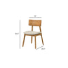 Zoya Dining Side Chair with Wooden Frame | Set of 2 | Beige Fabric