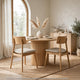 Zoya Dining Side Chair with Wooden Frame | Set of 2 | Beige Fabric