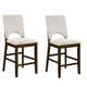 Andre Counter Height Chair | Set of 2 | Brown Wood Frame | Beige Fabric