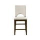 Andre Counter Height Chair | Set of 2 | Brown Wood Frame | Beige Fabric