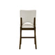 Andre Counter Height Chair | Set of 2 | Brown Wood Frame | Beige Fabric