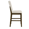 Andre Counter Height Chair | Set of 2 | Brown Wood Frame | Beige Fabric