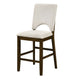 Andre Counter Height Chair | Set of 2 | Brown Wood Frame | Beige Fabric