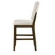 Andre Counter Height Chair | Set of 2 | Brown Wood Frame | Beige Fabric