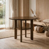Andre Round Counter-Height Table with Open Shelf Base | Brown Wood | 48"