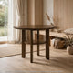 Andre Round Counter-Height Table with Open Shelf Base | Brown Wood | 48"