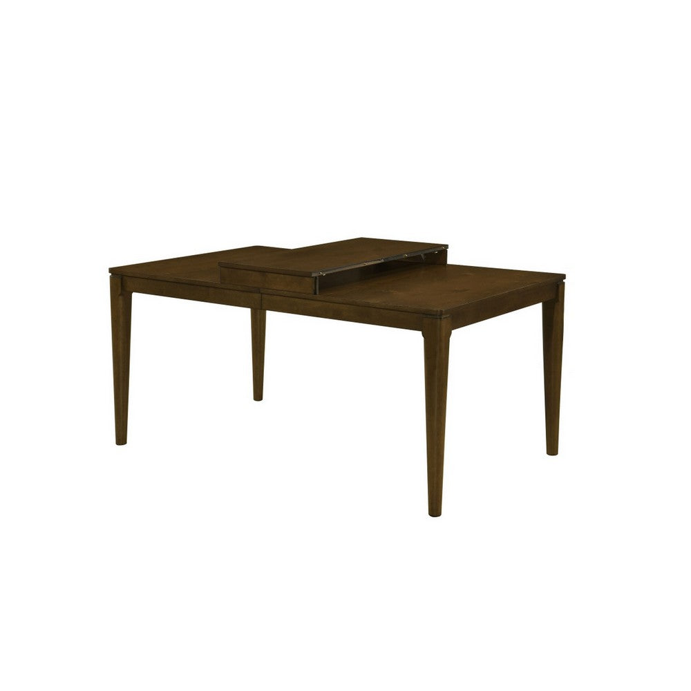 Andre Dining Table with Self-Storing Extension Leaf | Brown Wood | 63-91"