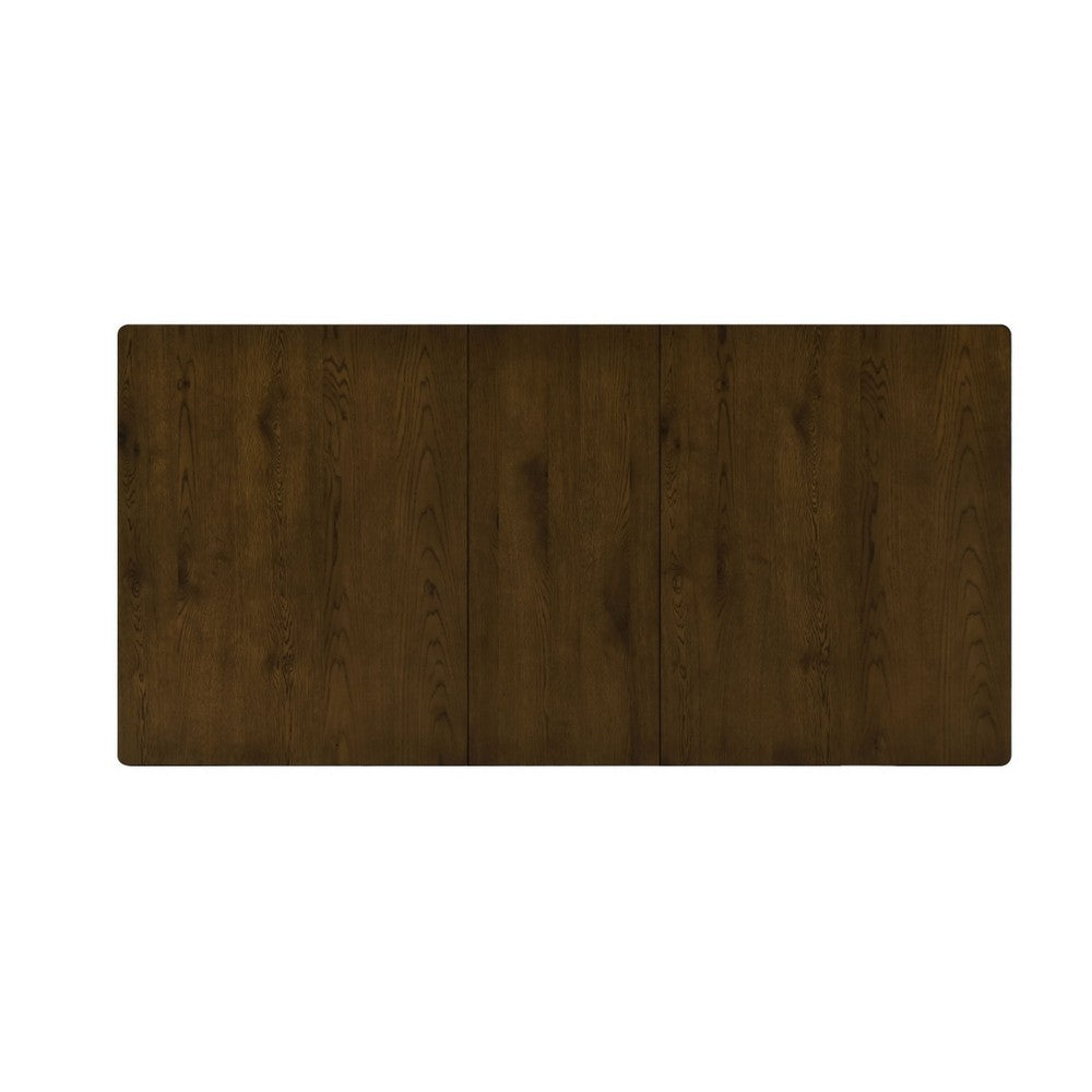 Andre Dining Table with Self-Storing Extension Leaf | Brown Wood | 63-91"