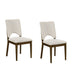Andre Modern Side-Dining Chair Set of 2 | Angled Wood Frame | Beige Fabric