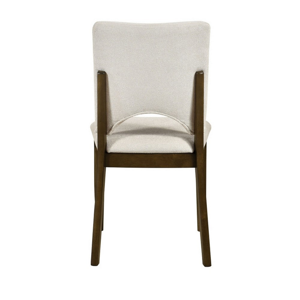 Andre Modern Side-Dining Chair Set of 2 | Angled Wood Frame | Beige Fabric