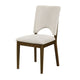 Andre Modern Side-Dining Chair Set of 2 | Angled Wood Frame | Beige Fabric