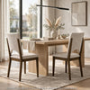 Andre Modern Side-Dining Chair Set of 2 | Angled Wood Frame | Beige Fabric